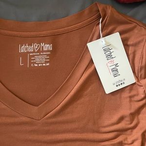 Maternity: Latched mama breastfeeding shirt.